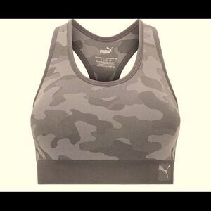 🛍Puma women’s Bras Dark Gray Camo Seamless Sports Bra Multiple